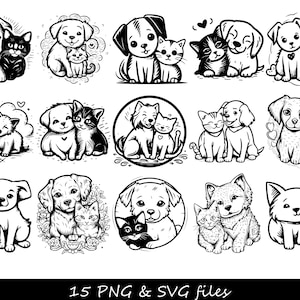 Hund und Katze SVG Bundle, Hund SVG, Katze SVG, Katze Hund svg, Hund und Katze, Katze Hund Silhouette svg, Hund und Katze Laptop Aufkleber, Hund Katzenbruder
