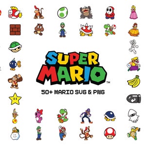 マリオ SVG バンドル: マリオ キャラクター svg、スーパー マリオ svg、マリオ カート svg ファイル、マリオ ブラザーズ svg、スーパー マリオ ハロウィーン SVG、マリオ ブラザーズ PNG