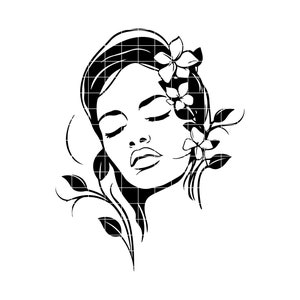 Floral Woman SVG, Floral Girl SVG, Beautiful Woman SVG, Woman svg, Floral svg, Strong Woman svg, Woman&#39;s Day svg, Woman Silhouette svg