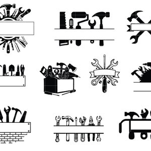Tools Monogram, Tool Box Svg, Repair Tools Svg, Handyman Svg, Tools ...