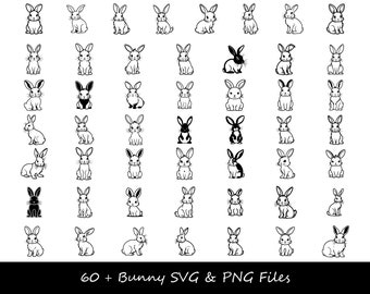 Bunny SVG, Rabbit SVG, Bunny Silhouette SVG, Easter Bunny svg, Easter svg, Bunny png, Bunny Clipart,  Bunny Monogram svg, Easter Bunny svg