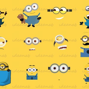 Minion SVG Bundle, Minions Face SVG, Minions SVG Outline, Minion Png Black and White, Despicable Me Svg, Minion Avengers Svg, Hand Drawn png image 4