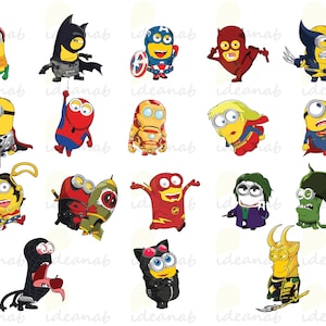 Minion SVG Bundle, Minions Face SVG, Minions SVG Outline, Minion Png Black and White, Despicable Me Svg, Minion Avengers Svg, Hand Drawn png image 5