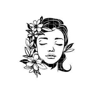 Floral Woman SVG, Floral Girl SVG, Beautiful Woman SVG, Woman svg, Floral svg, Strong Woman svg, Woman&#39;s Day svg, Woman Silhouette svg
