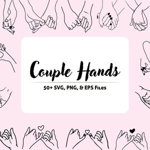 Couple mains SVG, svg je t'aime, main tenant SVG, meilleurs amis SVG, svg de la Saint-Valentin, svg anniversaire, svg couple, svg amour