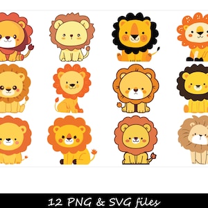 Lion SVG, SVG Lion mignon, Lionceau SVG, Lion Eyes svg, Chibi Lion svg, clipart Lion, Lion Face svg, mascotte Lion, Lion ours en peluche svg