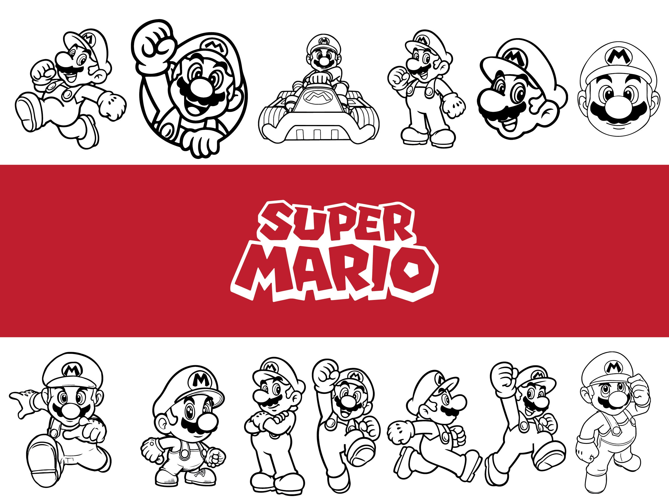 Cute Nintendo Super Mario Character SVG Graphic Designs Files