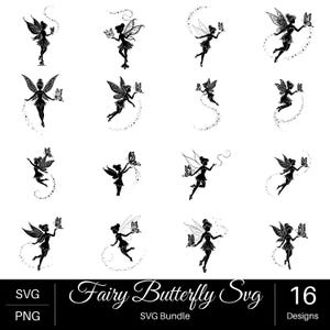fairy svg, fairy png, pixie dust svg, pixie dust png, butterfly fairy svg, tinkerbell svg, fairy silhouette, magic wand svg