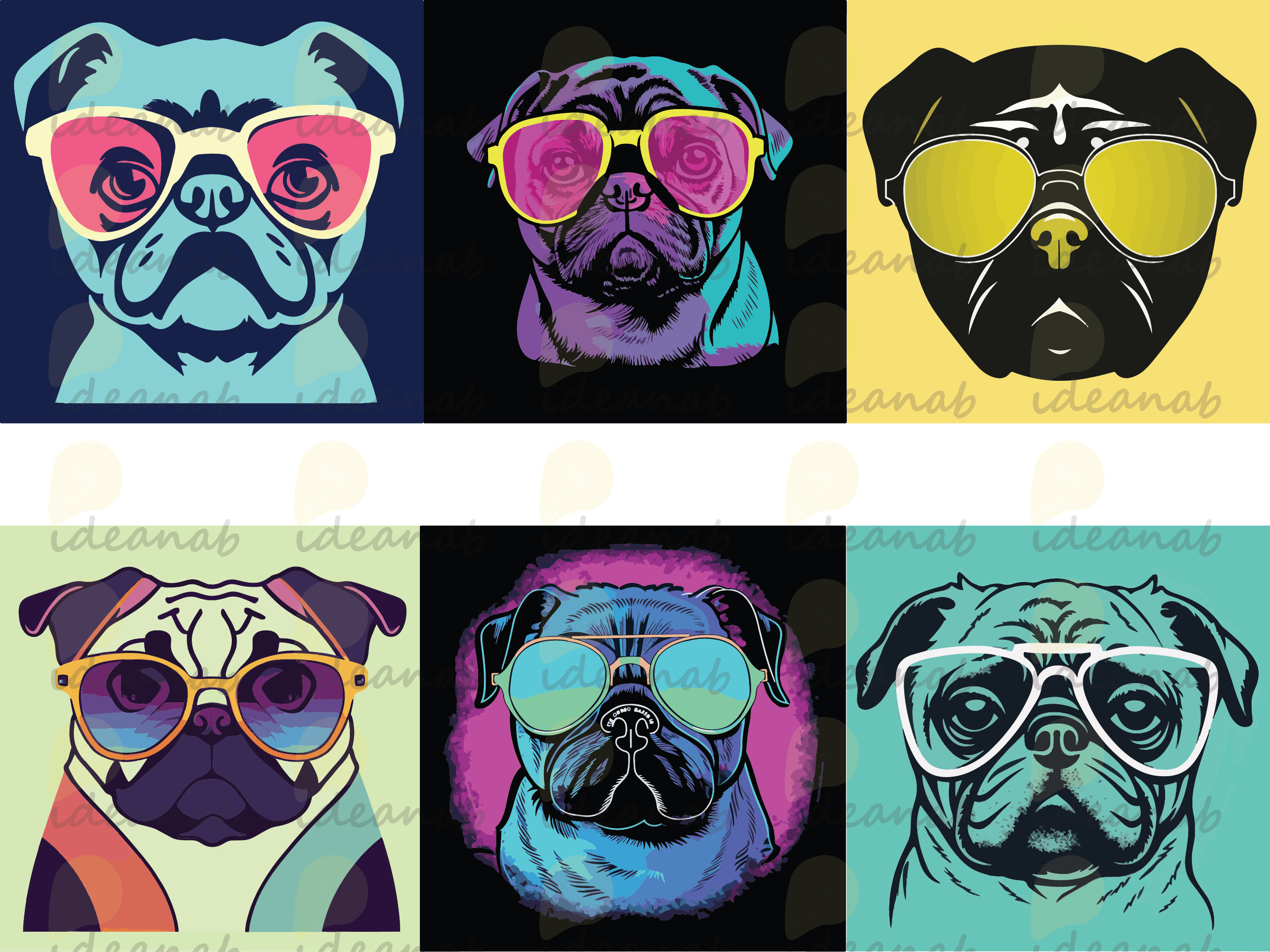 Pug With Sunglasses SVG Dog SVG Cool Dog SVG Dog Face Svg - Etsy