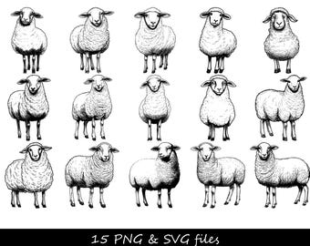 Sheep SVG, Sheep PNG, Sheep Clipart, Farm Animal SVG, Lamb svg, Sheep Head svg, Little Sheep svg, Farm svg, Cute Animal svg, Farm Life svg