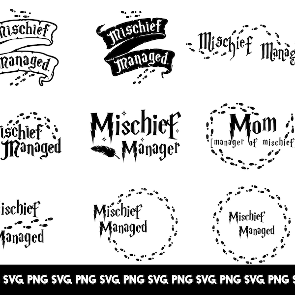 Mischief SVG Bundle, Magic svg, solemnly swear svg, Wizard Font, wizard school svg, wizard Potter svg, Harry SVG, Mischief manage svg