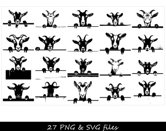 Peeking Goat SVG, Goat Head SVG, Cute Goat SVG, Goat svg, Eid svg, Animal svg, Farm svg, Cute Animal svg, Goat Art svg, Goat png