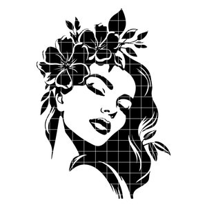 Mulher floral SVG, Floral Girl SVG, Mulher bonita SVG, Mulher svg, Floral svg, Mulher forte svg, Dia da Mulher svg, Silhueta de mulher svg