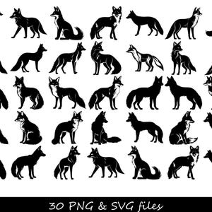 Bundle SVG renard, renard SVG, tête de renard SVG, visage de renard svg, svg silhouette renard, renard svg debout, renard svg assis, svg renard couche, svg visage renard