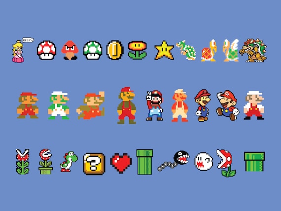 Buy Mario SVG Bundle Mario 8 Bit SVG Super Mario Svg Mario Kart