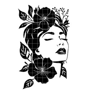 Floral Woman SVG, Floral Girl SVG, Beautiful Woman SVG, Woman svg, Floral svg, Strong Woman svg, Woman&#39;s Day svg, Woman Silhouette svg