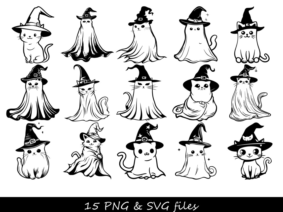 Ghost Cat SVG, Cat Witch SVG, Cat Svg, Scary Cat SVG, Cat Halloween Svg ...