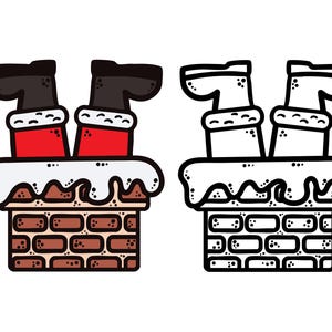 Santa Chimney SVG, Santa Stuck in Chimney SVG, Christmas Chimney svg, Santa Claus svg, Santa Chimney Clipart, Funny Santa SVG, Santa svg