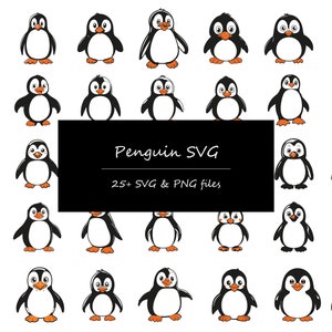 Pinguin SVG Bundle, Pinguin SVG, Weihnachtspinguin SVG, Pinguin Silhouette SVG, Cartoon Pinguin SVG, Cricut Pinguin, süßer Pinguin SVG