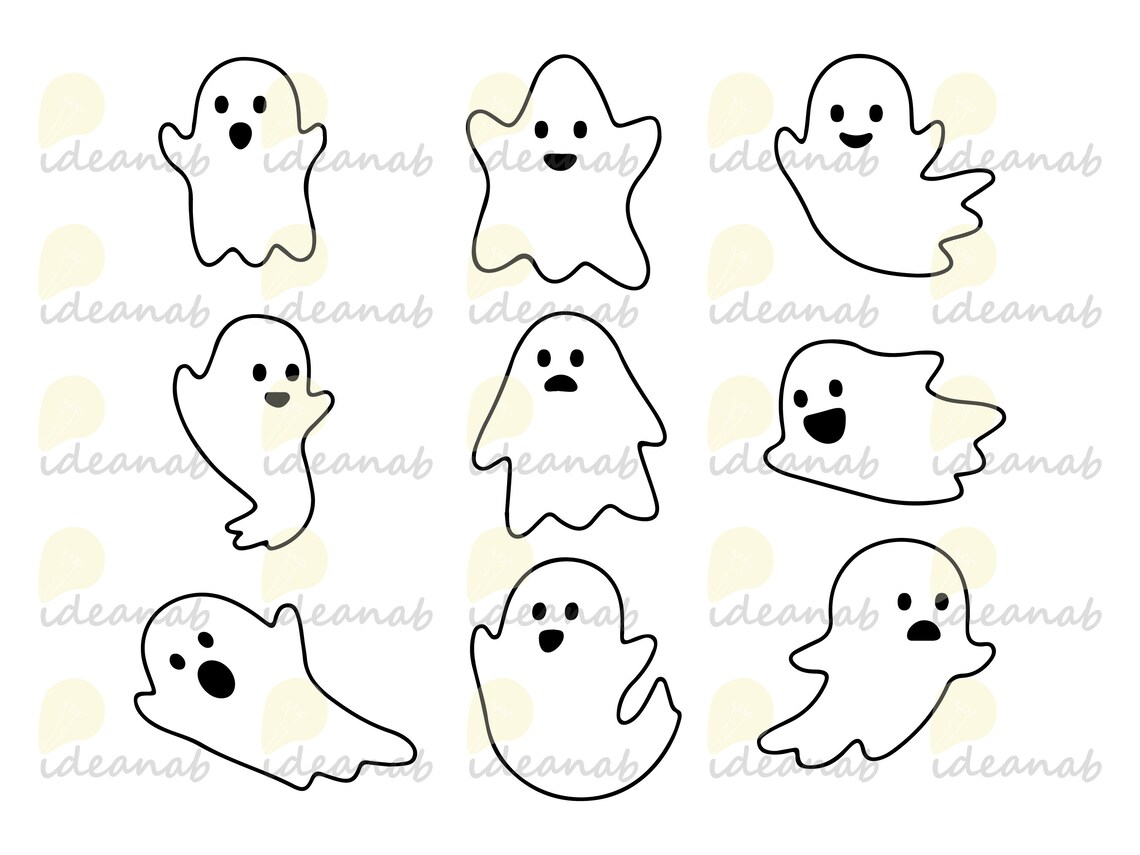Ghost SVG Bundle Ghost Face Svg Cute Ghost Svg Gleeful - Etsy