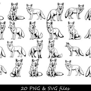 Fox SVG bundle, Fox SVG, fox head SVG, fox face svg, fox silhouette svg, standing fox svg, sitting fox svg, layer fox svg, fox face svg