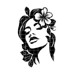 Mulher floral SVG, Floral Girl SVG, Mulher bonita SVG, Mulher svg, Floral svg, Mulher forte svg, Dia da Mulher svg, Silhueta de mulher svg
