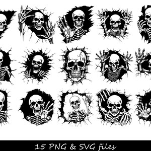 Tête de mort dans le mur SVG, SVG de tête de mort, Sugar Skull SVG, SVG de tête de mort, tête de mort sans émotion SVG, SVG d'Halloween, SVG effrayant, effrayant SVG, SVG mural