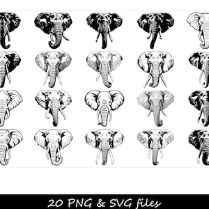 Svg éléphant, visage d'éléphant SVG, mandala éléphant SVG, svg silhouette éléphant, bébé éléphant svg, svg éléphant mignon, svg éléphant de l'Alabama