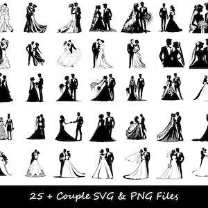 Paar SVG Bundle, Liebe SVG, Paar Clipart, schwarzes Paar svg, Paar Tanz svg, Ehe svg, Bräutigam svg, Braut svg, Hochzeit svg