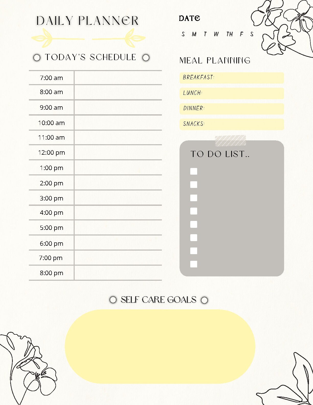 Printable Daily Planner, Diy Planning, Digital Copy Planner - Etsy