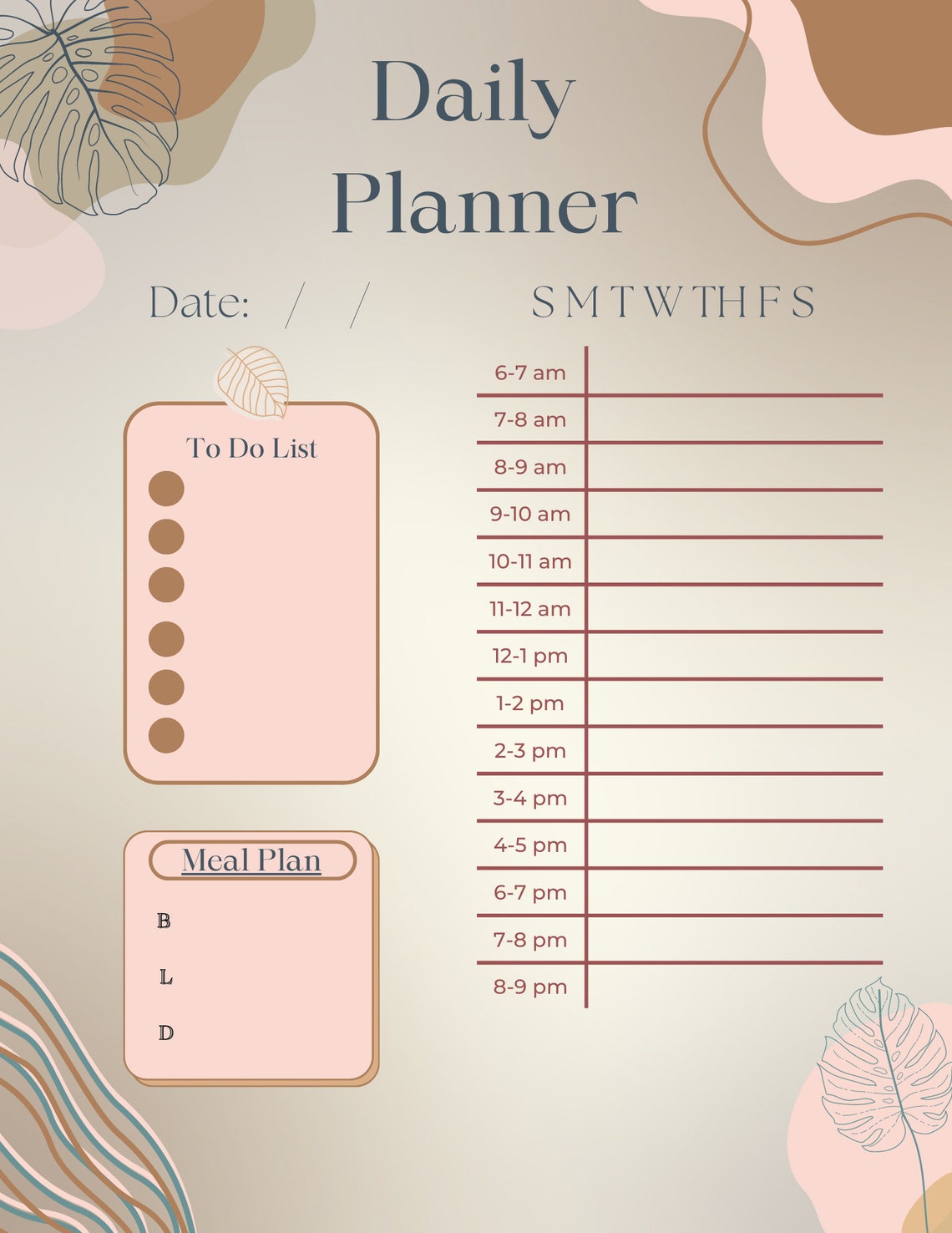 Aesthetic Planner, Printable Planner, Daily Planner Template - Etsy