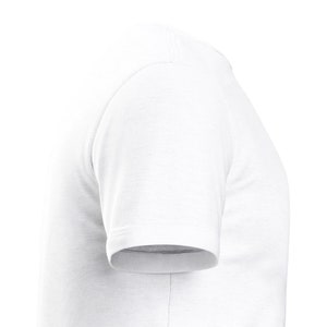 May include: Close-up side view of a plain white short-sleeve t-shirt. The t-shirt is made of a soft, comfortable fabric and has a classic, simple design. The sleeves are short and the neckline is round. The t-shirt is perfect for everyday wear and is available in a variety of sizes.