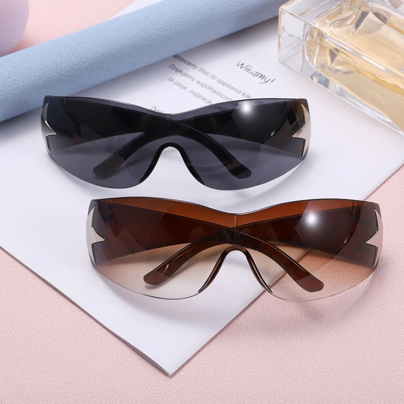Y2k Luxury Star Sunglasses Y2K Shield Sunglasses Retro Star Etsy Ireland