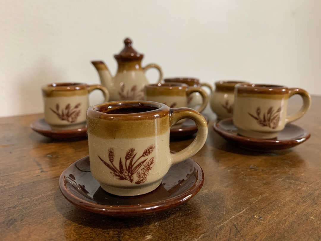 Vintage Childs Stoneware Tea Set - Etsy