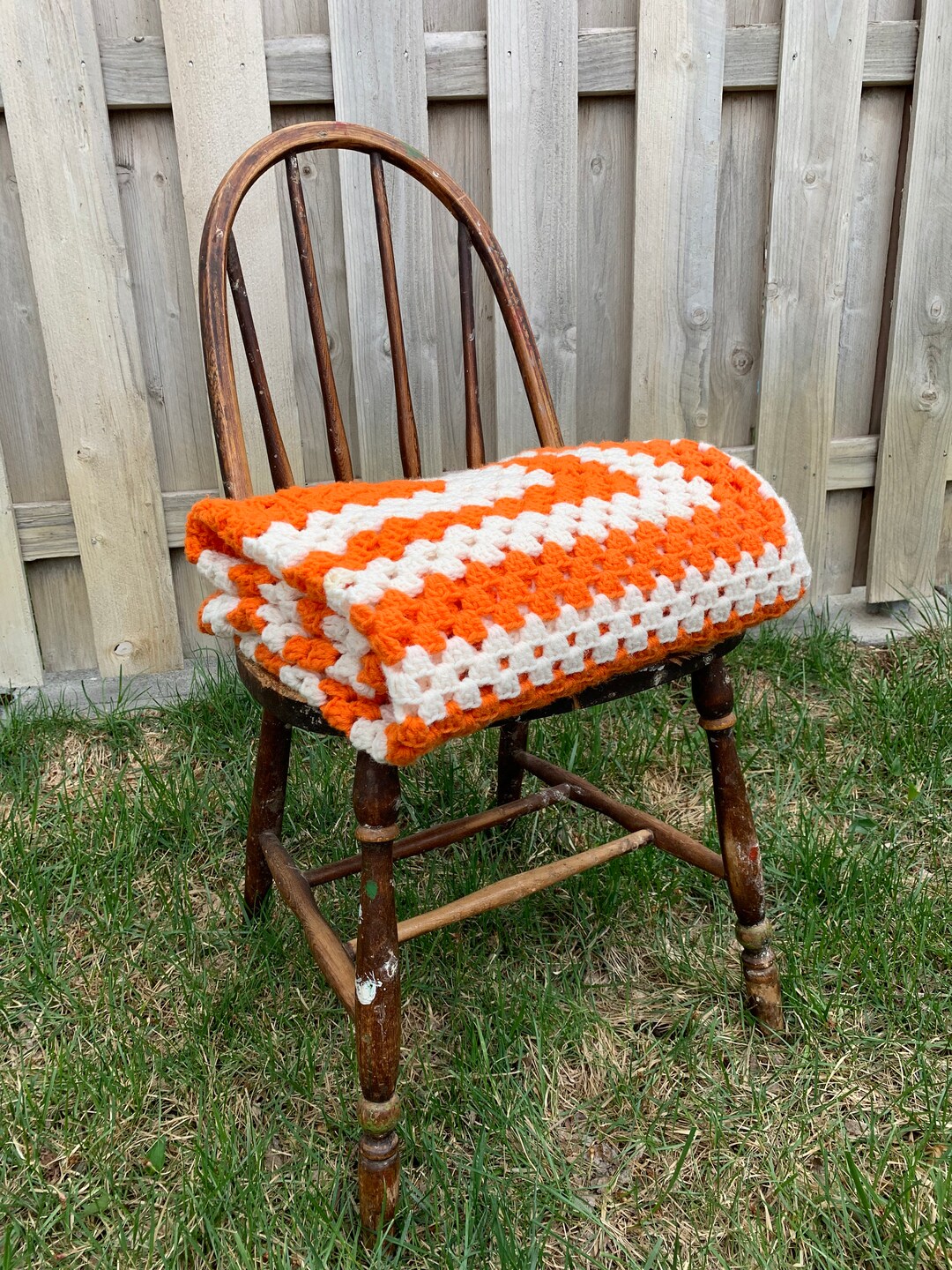 Vintage Crochet Granny Blanket Etsy