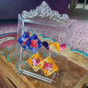 Crochet Earrings// Reclaimed Yarn image 1