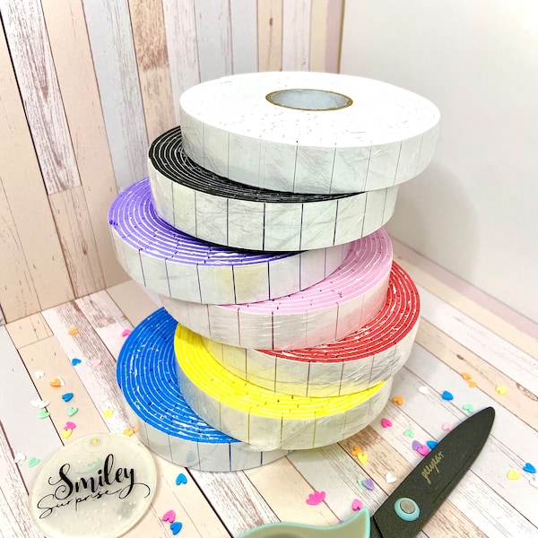 Color Double-sided Foam Tape 2 rolls, Pre-cut Foam Tape, paper crafting, card making, paper layering, color foamie, craft supplies, Cricut