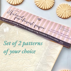Papier parchemin texturé, papier d'impression, feuille de parchemin à motif, biscuit en glaçage en relief, décoration de biscuit