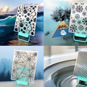 Pastas de relevo - Aço, Neve, Bolhas, Web, artesanato em papel, fabricação de cartões, relevo, feito à mão, para máquina de relevo, Cricut, scrapbooking