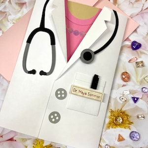Carte de médecin faite main, carte de remerciement, carte de médecin, carte de nouveau médecin, carte médicale, carte de diplôme, carte de retraite, carte personnalisée