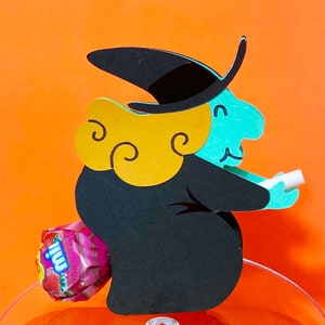 Witch Lollipop Holder, Halloween decal, Party supplies, Candy bag, Treat bag, Halloween for kids, Trick or treat
