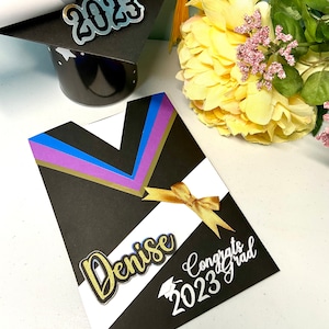 Carte de fin d'études personnalisée faite main, Félicitations Gard, Cadeau de remise des diplômes, Fête de remise des diplômes, Premier diplômé, Deuxième diplômé, Lycée
