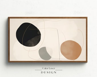 Abstract Frame TV Art | Abstract Modern Minimalist Samsung Frame TV Art Geometric Digital Wall Art Neutral Colors for Samsung Frame TV