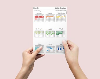 9 Habit Tracker Imprimable Quotidien Mensuel Hebdomadaire | Calendrier mensuel Planificateur d'habitudes quotidiennes Suivi des objectifs | Minimaliste Propre