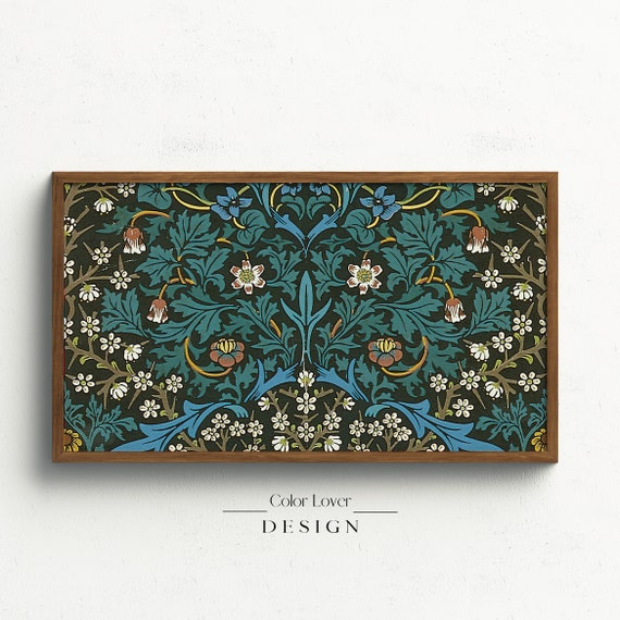 William Morris Frame TV Art | Tapestry Arts and Crafts Tree of Life Samsung Frame TV Art Digital Wall Art LG Tv Art Nouveau Flowers