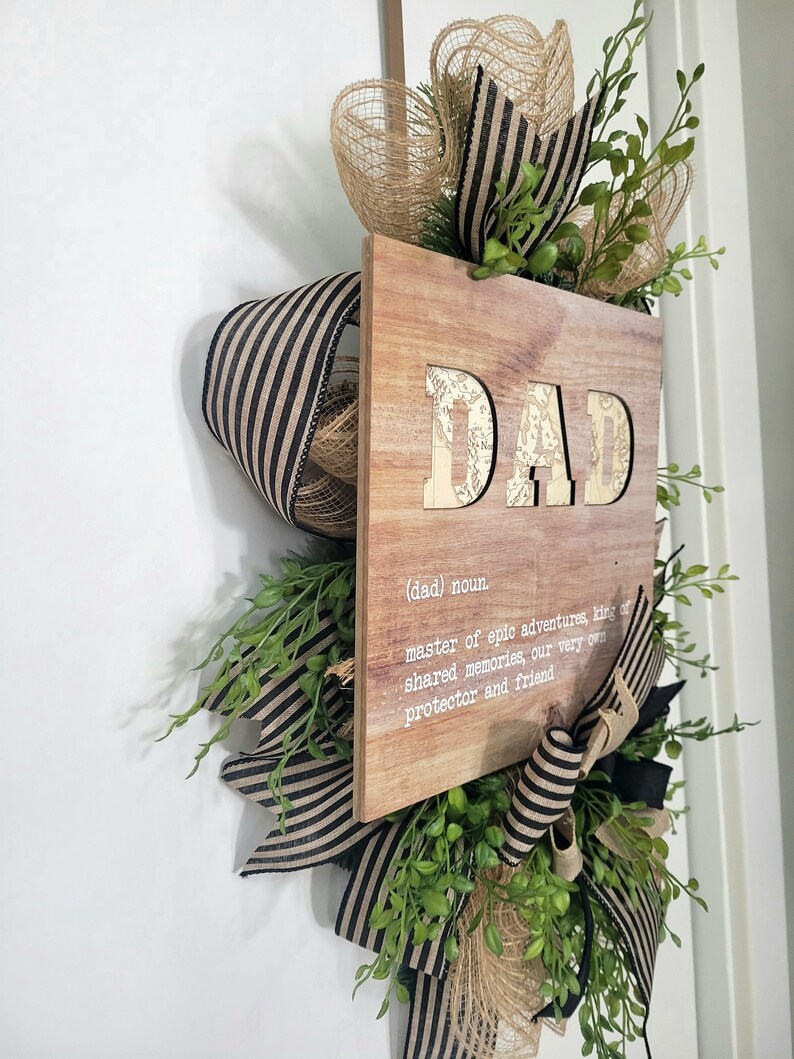 Door Swag With Dad Sign, Dad Wall Decor, Dad Wall Hanging, Dad Swag ...
