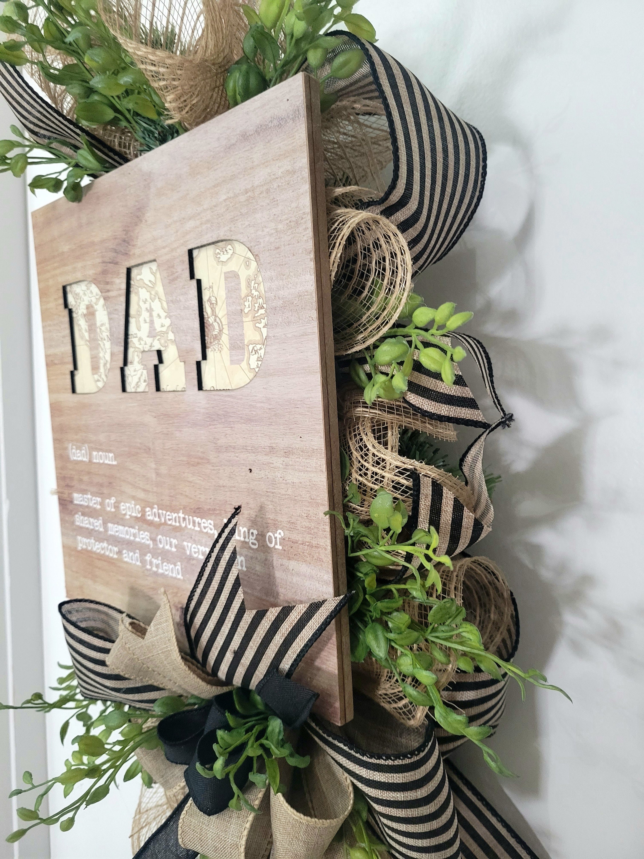 Door Swag With Dad Sign, Dad Wall Decor, Dad Wall Hanging, Dad Swag ...