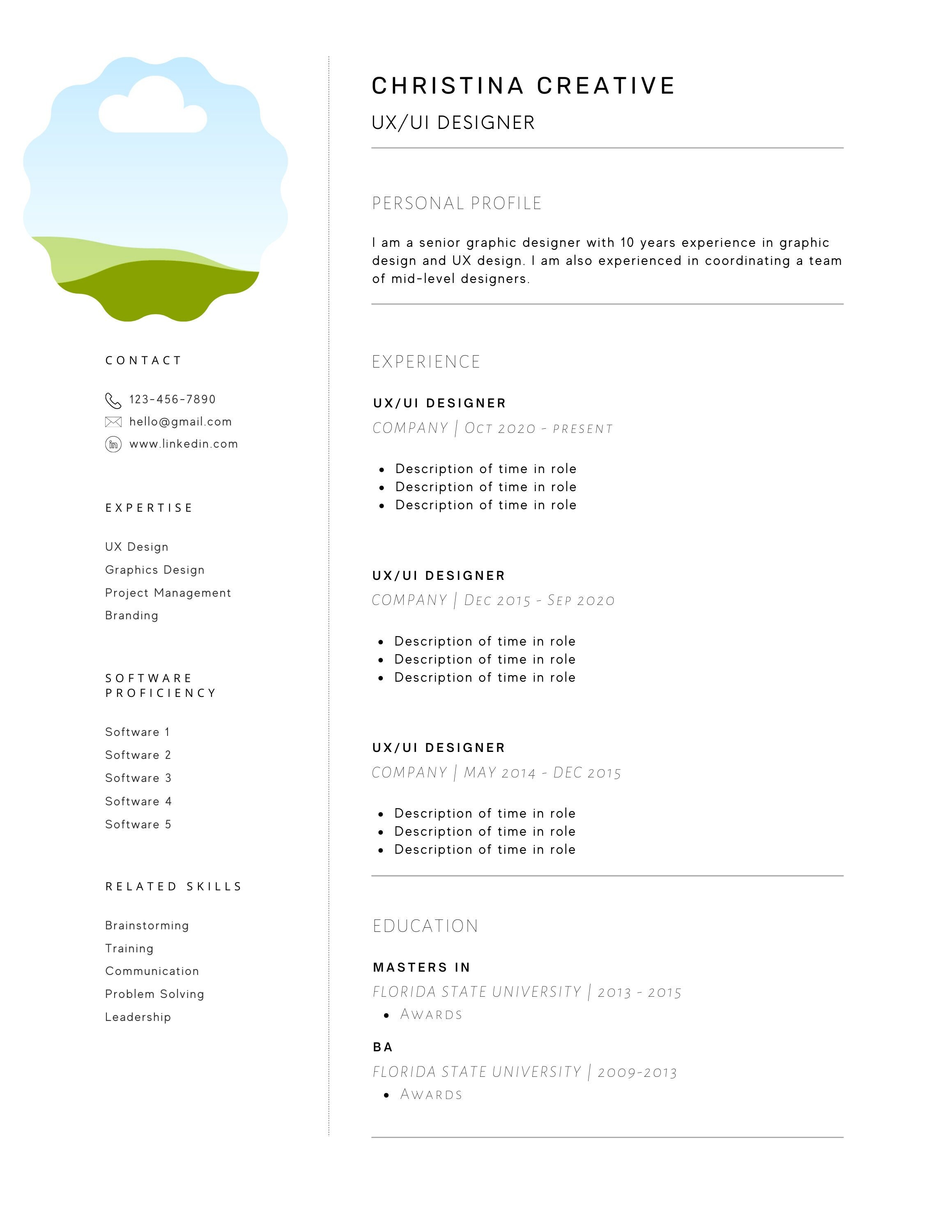Ui Ux Resume - Etsy Denmark