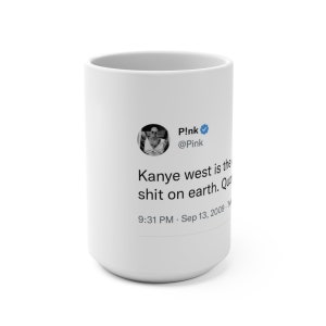 Pink Tweet Coffee Mug, Pink Tweet, Kanye Mug, Kanye Tweet Mug, Kanye Coffee Cup, Pink Coffee Cup, Pop Culture Gifts, Kanye Gift, Pink Gift