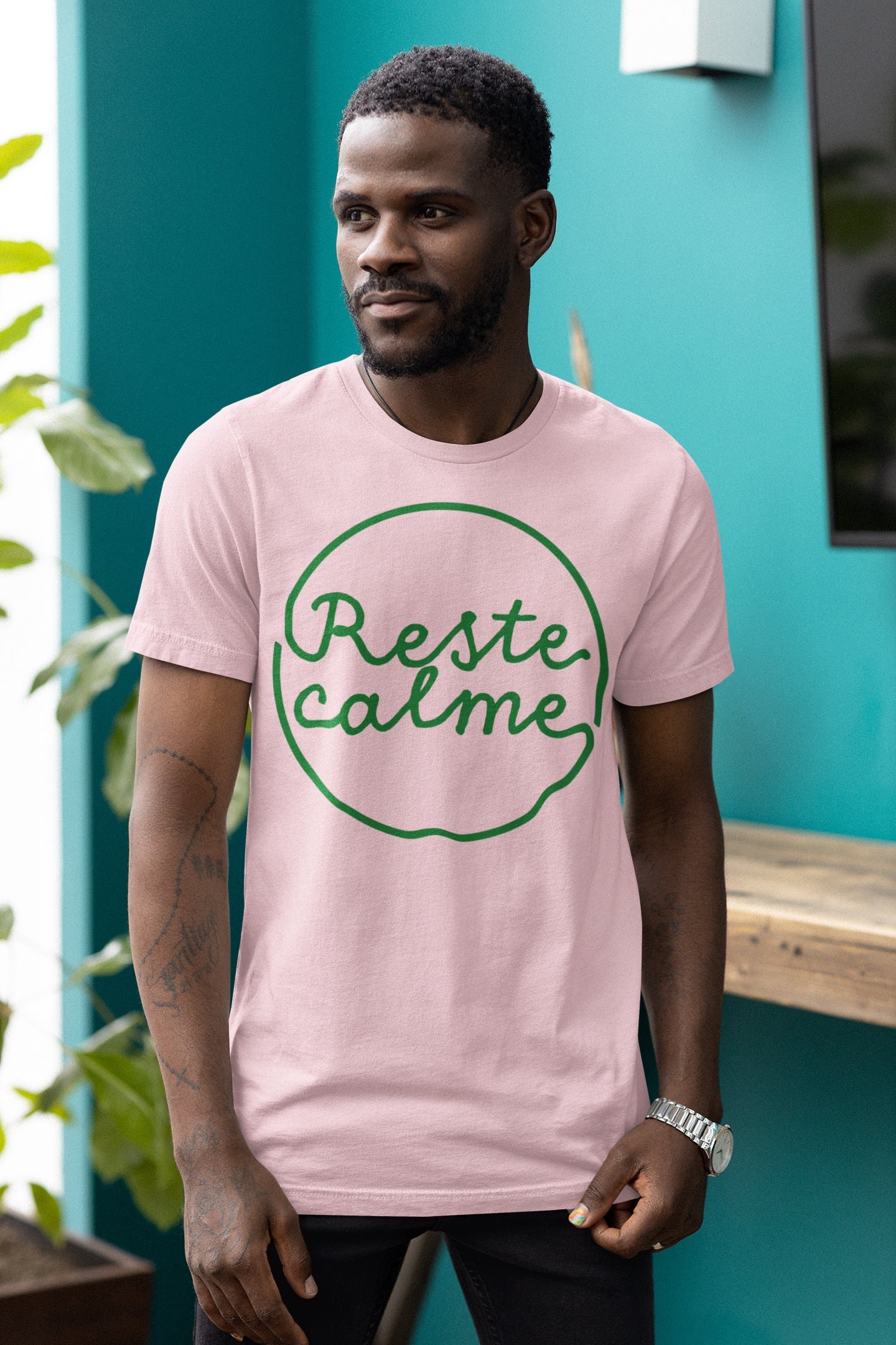 CALME 01 T-shirt unisexe, "reste calme", cadeau pour homme / femme, cadeau pour amateur d'art, t-shirt tendance, t-shirt drôle, graphique